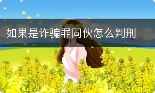 如果是诈骗罪同伙怎么判刑