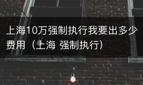上海10万强制执行我要出多少费用（上海 强制执行）