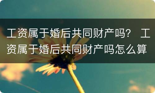 工资属于婚后共同财产吗？ 工资属于婚后共同财产吗怎么算