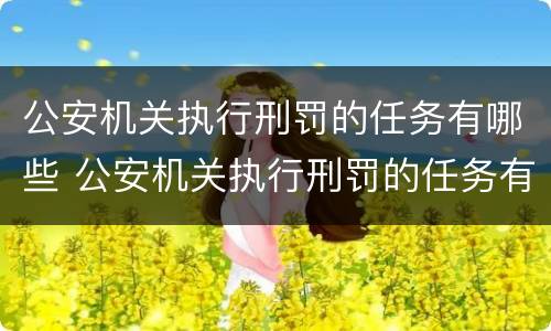 公安机关执行刑罚的任务有哪些 公安机关执行刑罚的任务有哪些内容