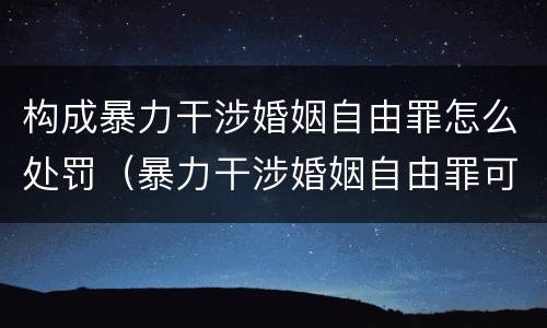 构成暴力干涉婚姻自由罪怎么处罚（暴力干涉婚姻自由罪可以刑事和解吗）