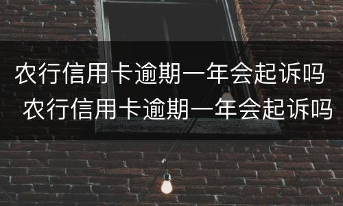 农行信用卡逾期一年会起诉吗 农行信用卡逾期一年会起诉吗怎么办