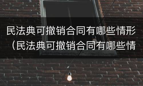 民法典可撤销合同有哪些情形（民法典可撤销合同有哪些情形呢）