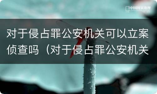 对于侵占罪公安机关可以立案侦查吗（对于侵占罪公安机关可以立案侦查吗怎么处理）