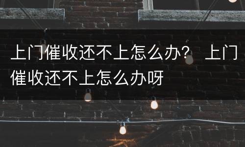 上门催收还不上怎么办？ 上门催收还不上怎么办呀
