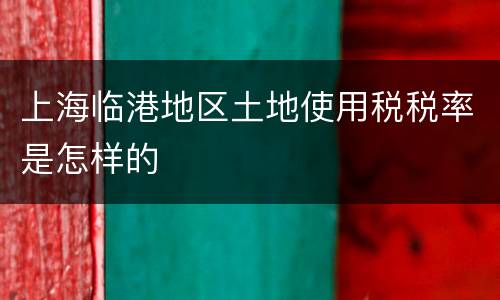 上海临港地区土地使用税税率是怎样的