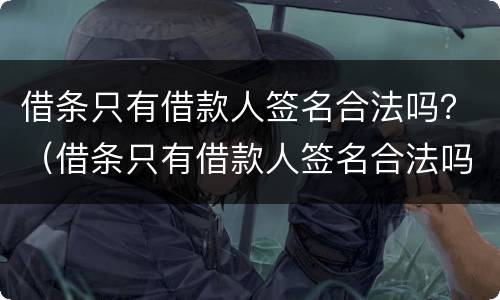 借条只有借款人签名合法吗？（借条只有借款人签名合法吗怎么写）