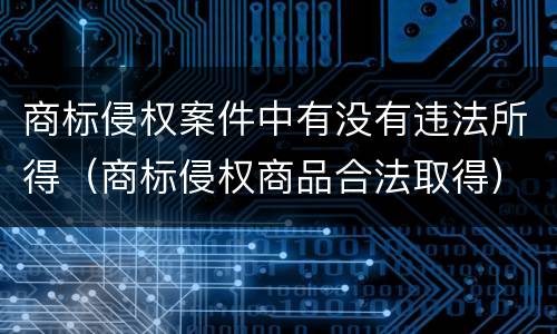 商标侵权案件中有没有违法所得（商标侵权商品合法取得）