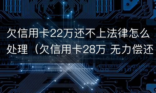 欠信用卡22万还不上法律怎么处理（欠信用卡28万 无力偿还了,怎么处理?）