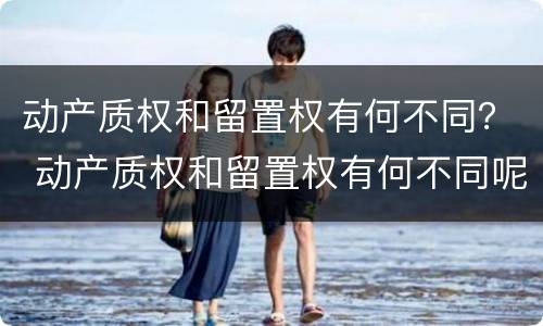 动产质权和留置权有何不同？ 动产质权和留置权有何不同呢