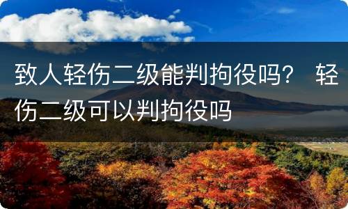 致人轻伤二级能判拘役吗？ 轻伤二级可以判拘役吗
