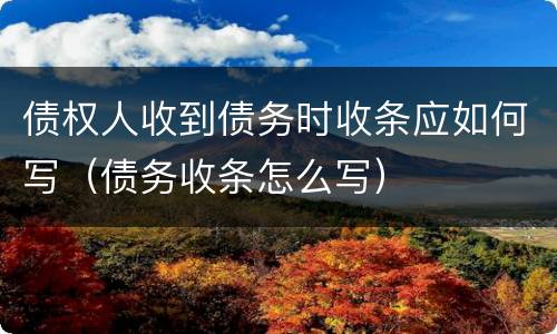 债权人收到债务时收条应如何写（债务收条怎么写）