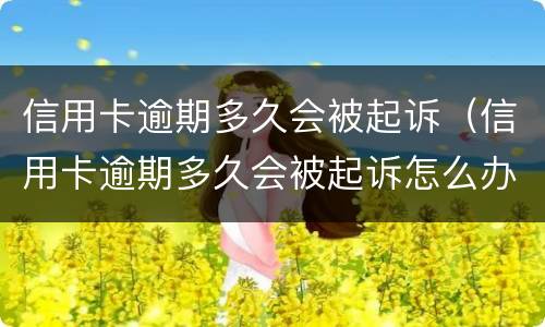 信用卡逾期多久会被起诉（信用卡逾期多久会被起诉怎么办）