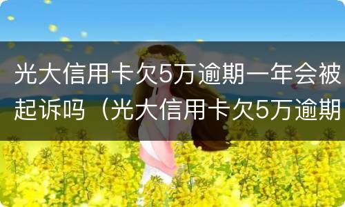 光大信用卡欠5万逾期一年会被起诉吗（光大信用卡欠5万逾期一年会被起诉吗）
