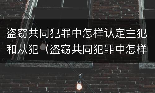 盗窃共同犯罪中怎样认定主犯和从犯（盗窃共同犯罪中怎样认定主犯和从犯呢）