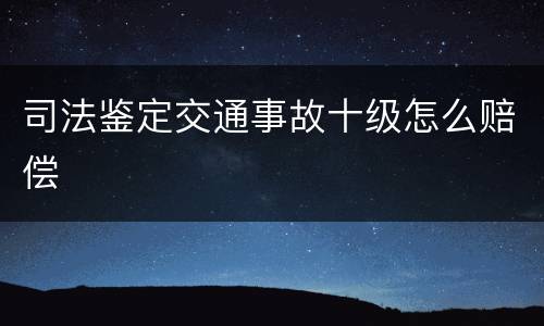 司法鉴定交通事故十级怎么赔偿