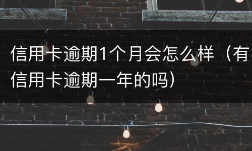 信用卡逾期1个月会怎么样（有信用卡逾期一年的吗）