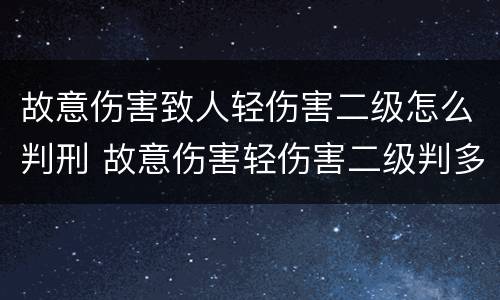 故意伤害致人轻伤害二级怎么判刑 故意伤害轻伤害二级判多少年