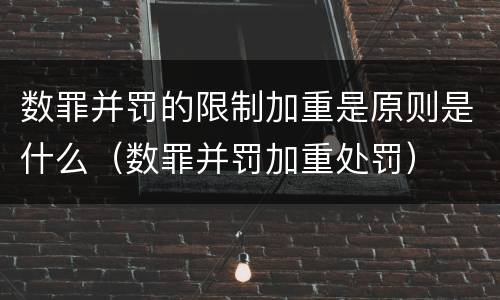 数罪并罚的限制加重是原则是什么（数罪并罚加重处罚）