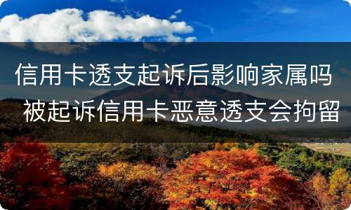 信用卡透支起诉后影响家属吗 被起诉信用卡恶意透支会拘留吗