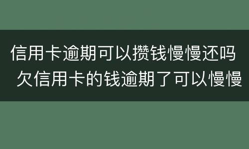 信用卡逾期可以攒钱慢慢还吗 欠信用卡的钱逾期了可以慢慢还吗