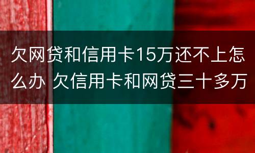 欠网贷和信用卡15万还不上怎么办 欠信用卡和网贷三十多万还不上怎么办