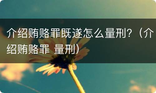 介绍贿赂罪既遂怎么量刑?（介绍贿赂罪 量刑）