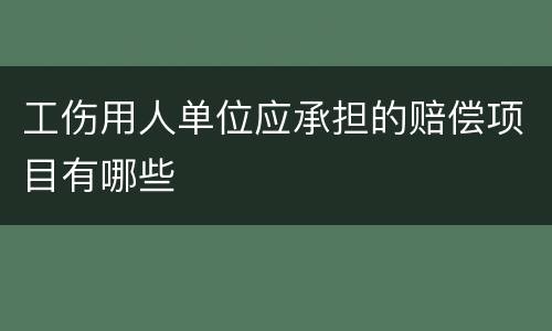 工伤用人单位应承担的赔偿项目有哪些