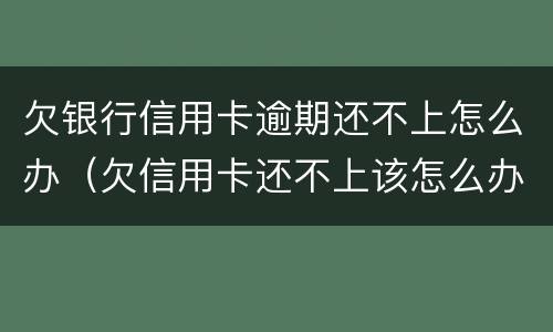 欠银行信用卡逾期还不上怎么办（欠信用卡还不上该怎么办）
