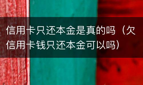 信用卡只还本金是真的吗（欠信用卡钱只还本金可以吗）