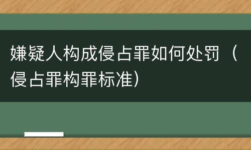 嫌疑人构成侵占罪如何处罚（侵占罪构罪标准）