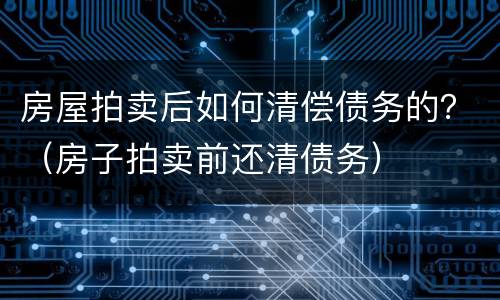 房屋拍卖后如何清偿债务的？（房子拍卖前还清债务）