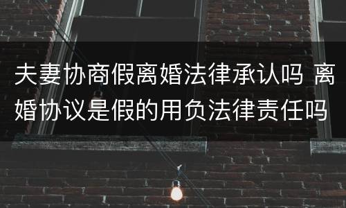 夫妻协商假离婚法律承认吗 离婚协议是假的用负法律责任吗
