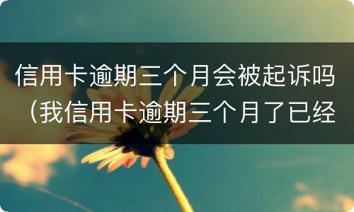 信用卡逾期三个月会被起诉吗（我信用卡逾期三个月了已经被起诉了怎么办）