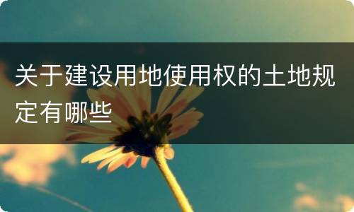 关于建设用地使用权的土地规定有哪些