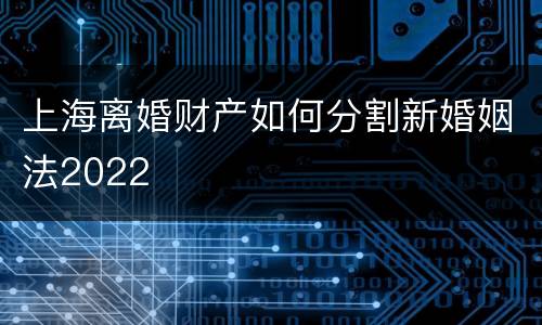 上海离婚财产如何分割新婚姻法2022