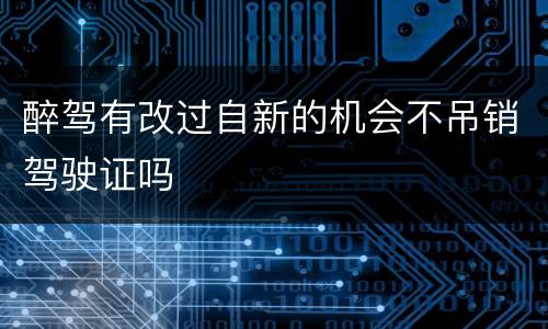 醉驾有改过自新的机会不吊销驾驶证吗