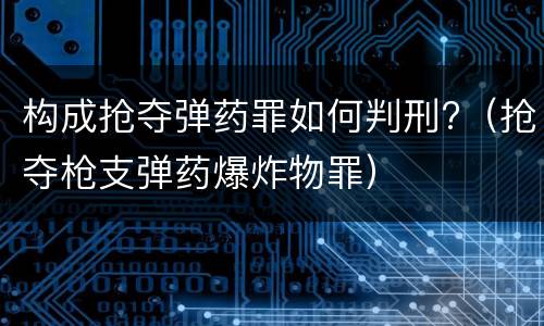 构成抢夺弹药罪如何判刑?（抢夺枪支弹药爆炸物罪）