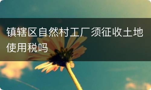 镇辖区自然村工厂须征收土地使用税吗