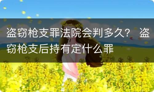 盗窃枪支罪法院会判多久？ 盗窃枪支后持有定什么罪