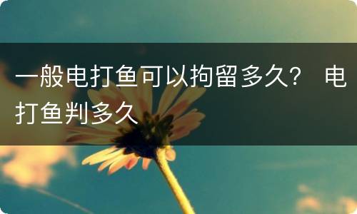 一般电打鱼可以拘留多久？ 电打鱼判多久