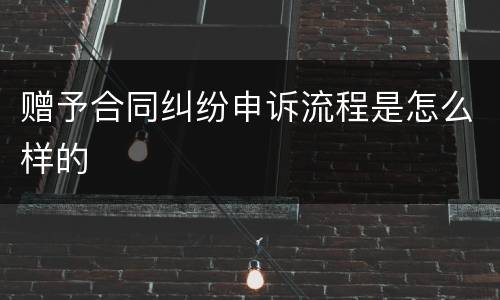 赠予合同纠纷申诉流程是怎么样的