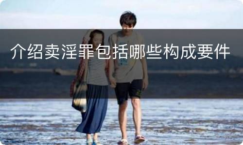 介绍卖淫罪包括哪些构成要件