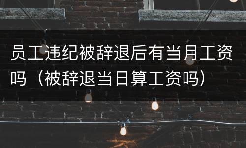 员工违纪被辞退后有当月工资吗（被辞退当日算工资吗）