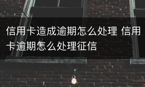 信用卡造成逾期怎么处理 信用卡逾期怎么处理征信