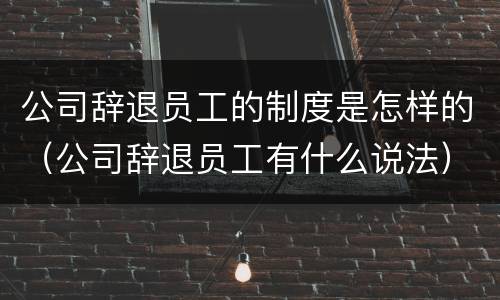 公司辞退员工的制度是怎样的（公司辞退员工有什么说法）