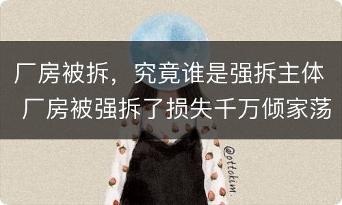 厂房被拆，究竟谁是强拆主体 厂房被强拆了损失千万倾家荡产告状无门