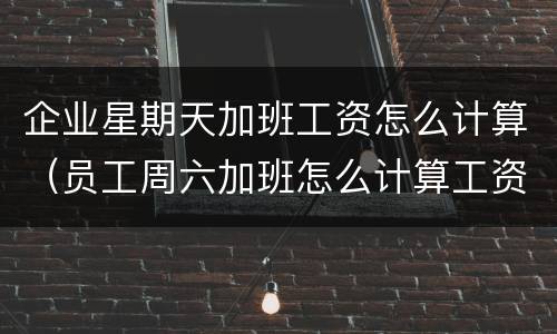 企业星期天加班工资怎么计算（员工周六加班怎么计算工资）
