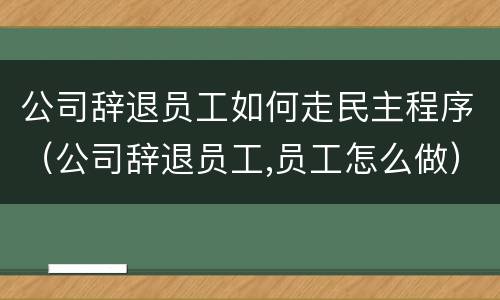 公司辞退员工如何走民主程序（公司辞退员工,员工怎么做）