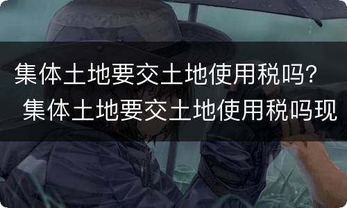 集体土地要交土地使用税吗？ 集体土地要交土地使用税吗现在